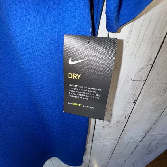 Nike Dri-FIT Hex Textured Three Button Golf Polo AH6266-480 Men's L Blue NEW - Picture 3 of 8